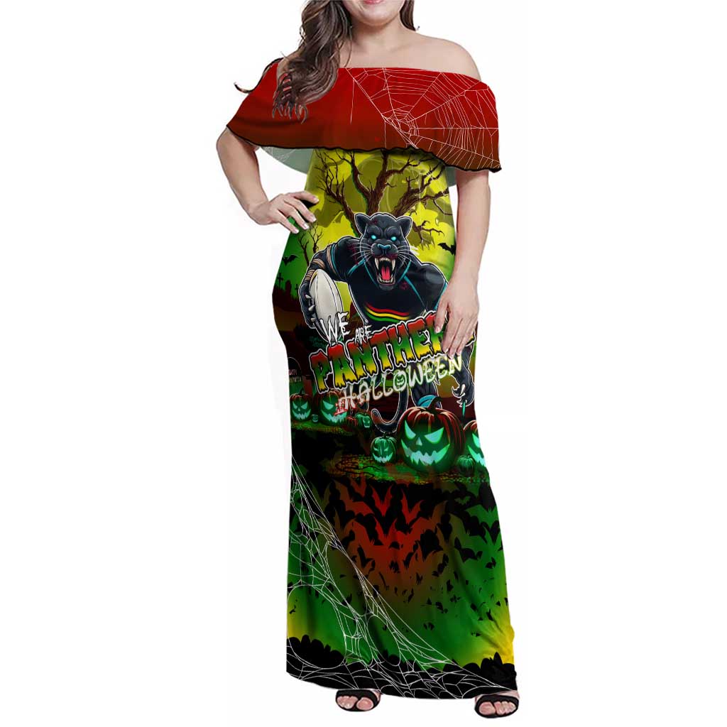 We Are Panthers Halloween Family Matching Off Shoulder Maxi Dress and Hawaiian Shirt Pumpkin Scary Spooky Season - Aussie Hoodie