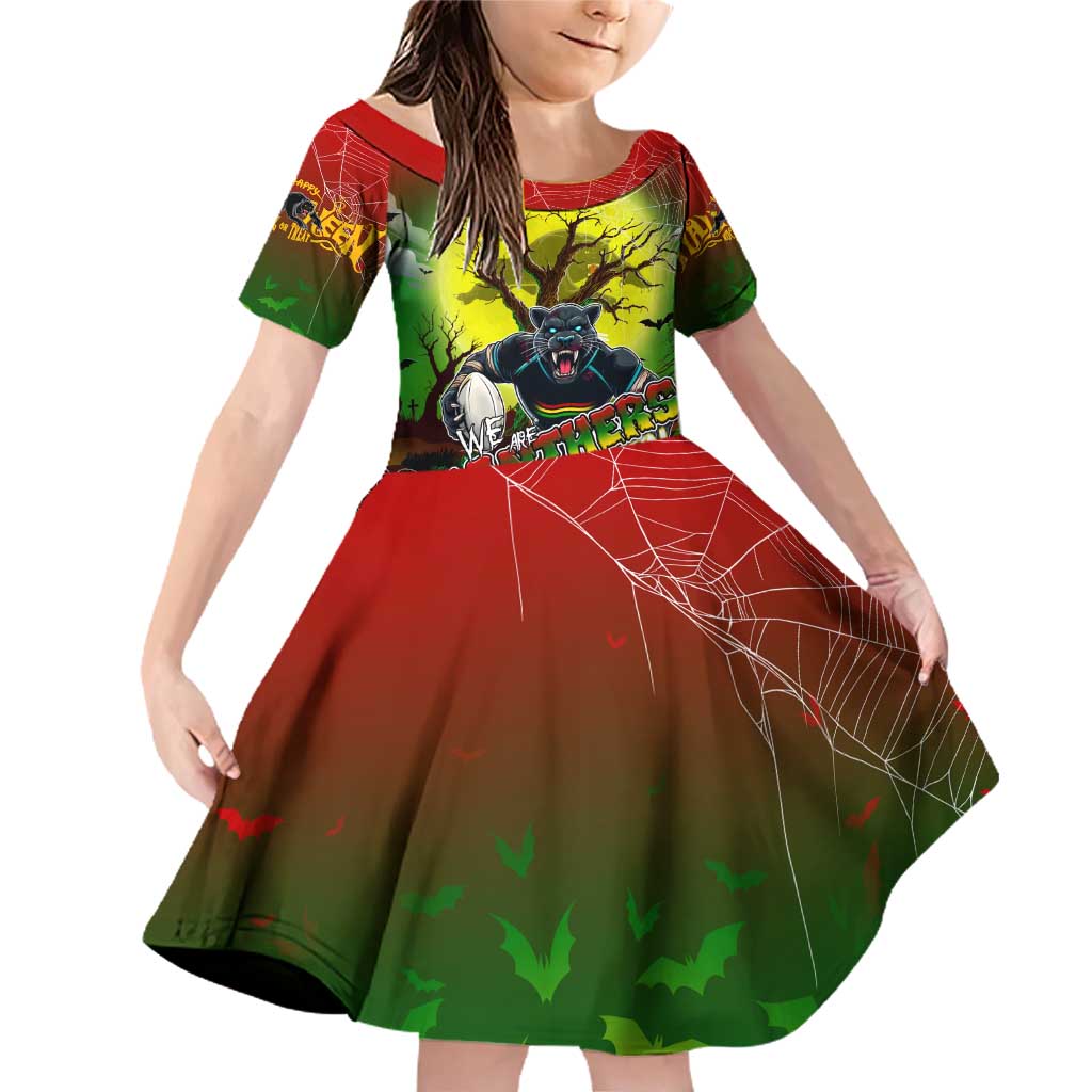 We Are Panthers Halloween Family Matching Off Shoulder Short Dress and Hawaiian Shirt Pumpkin Scary Spooky Season - Aussie Hoodie