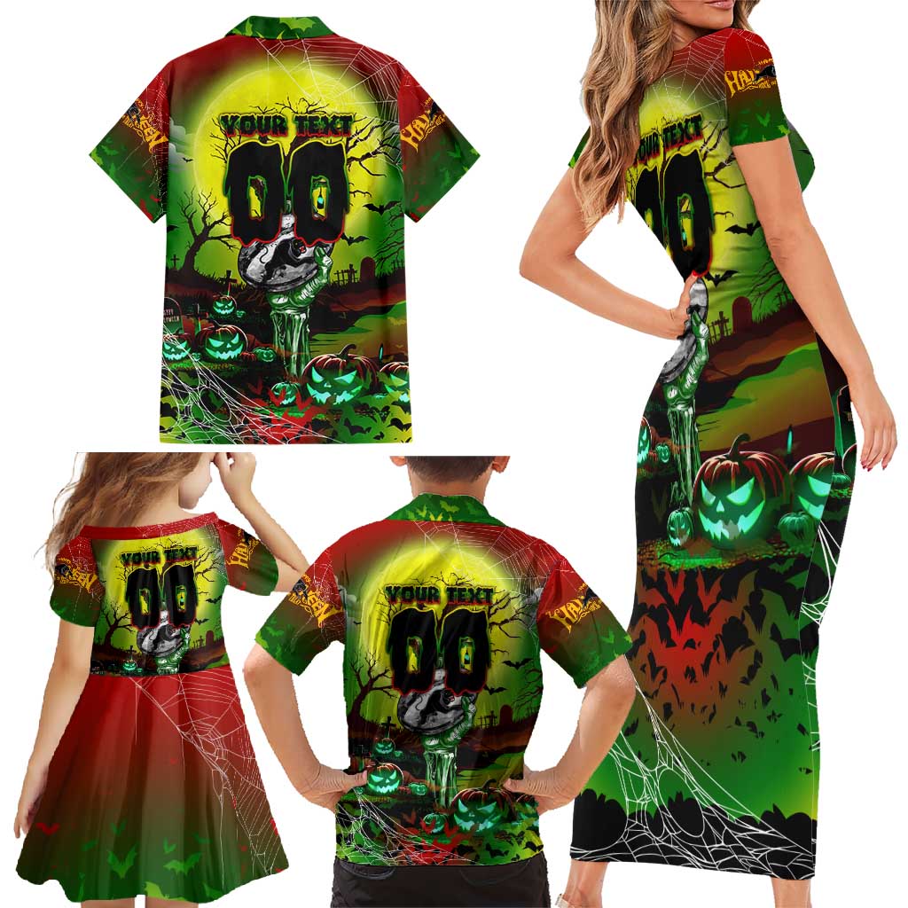 We Are Panthers Halloween Family Matching Short Sleeve Bodycon Dress and Hawaiian Shirt Pumpkin Scary Spooky Season - Aussie Hoodie