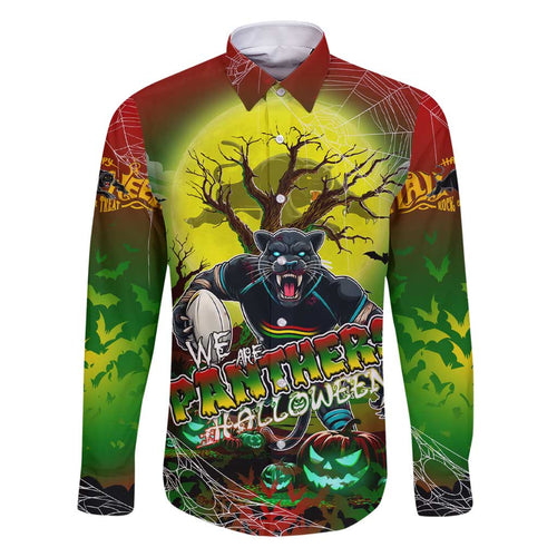 We Are Panthers Halloween Family Matching Short Sleeve Bodycon Dress and Hawaiian Shirt Pumpkin Scary Spooky Season - Aussie Hoodie