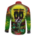 We Are Panthers Halloween Family Matching Short Sleeve Bodycon Dress and Hawaiian Shirt Pumpkin Scary Spooky Season - Aussie Hoodie