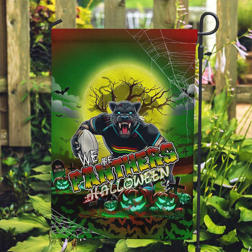 We Are Panthers Halloween Garden Flag Pumpkin Scary Spooky Season - Aussie Hoodie