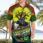 We Are Panthers Halloween Hawaiian Shirt Pumpkin Scary Spooky Season - Aussie Hoodie