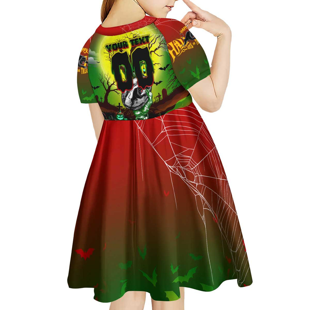 We Are Panthers Halloween Kid Short Sleeve Dress Pumpkin Scary Spooky Season - Aussie Hoodie
