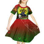 We Are Panthers Halloween Kid Short Sleeve Dress Pumpkin Scary Spooky Season - Aussie Hoodie