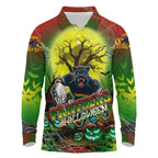 We Are Panthers Halloween Long Sleeve Polo Shirt Pumpkin Scary Spooky Season - Aussie Hoodie