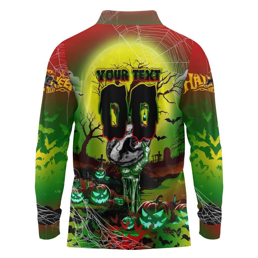 We Are Panthers Halloween Long Sleeve Polo Shirt Pumpkin Scary Spooky Season - Aussie Hoodie