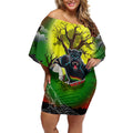 We Are Panthers Halloween Off Shoulder Short Dress Pumpkin Scary Spooky Season - Aussie Hoodie
