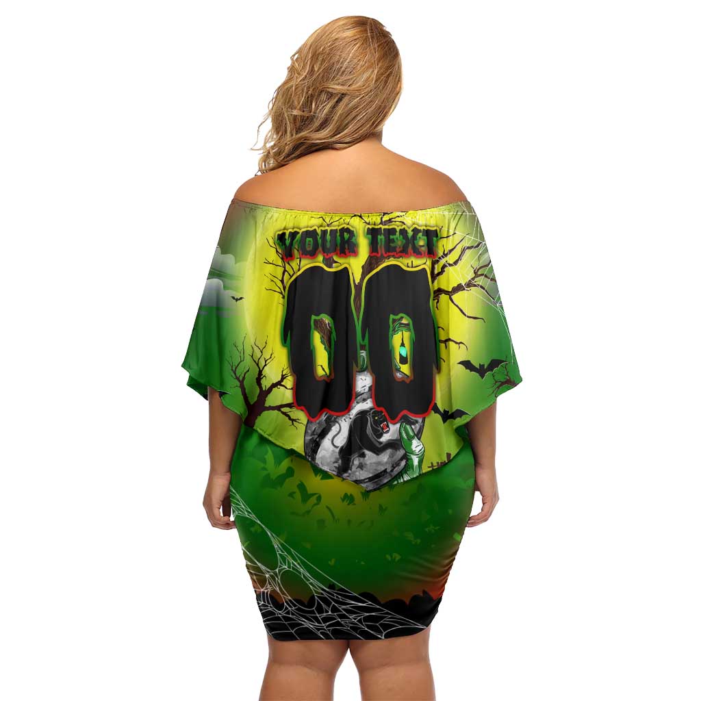 We Are Panthers Halloween Off Shoulder Short Dress Pumpkin Scary Spooky Season - Aussie Hoodie