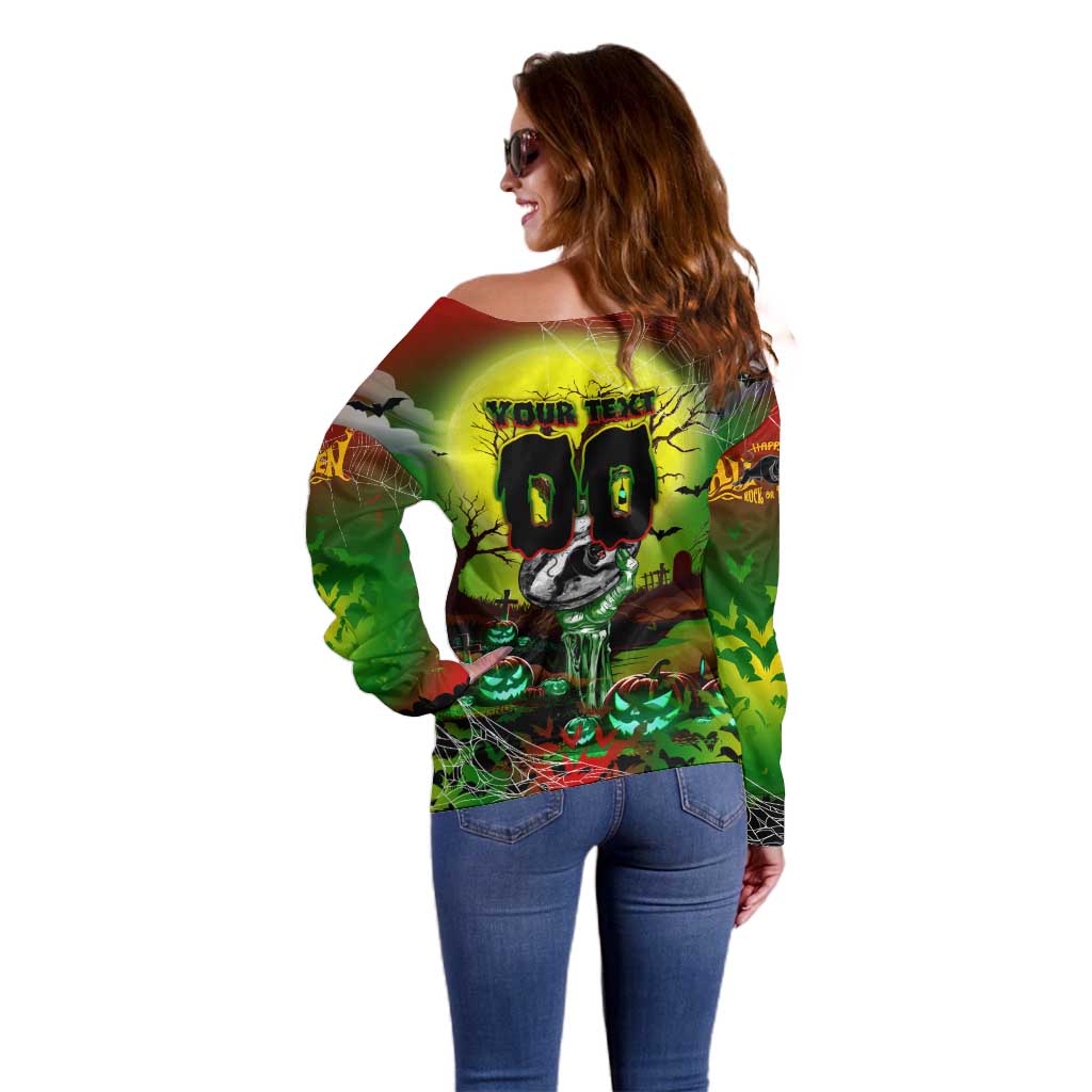 We Are Panthers Halloween Off Shoulder Sweater Pumpkin Scary Spooky Season - Aussie Hoodie