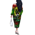 We Are Panthers Halloween Off The Shoulder Long Sleeve Dress Pumpkin Scary Spooky Season - Aussie Hoodie
