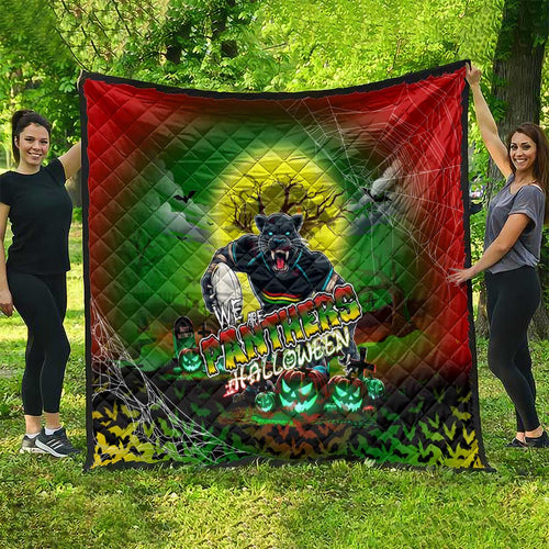 We Are Panthers Halloween Quilt Pumpkin Scary Spooky Season - Aussie Hoodie