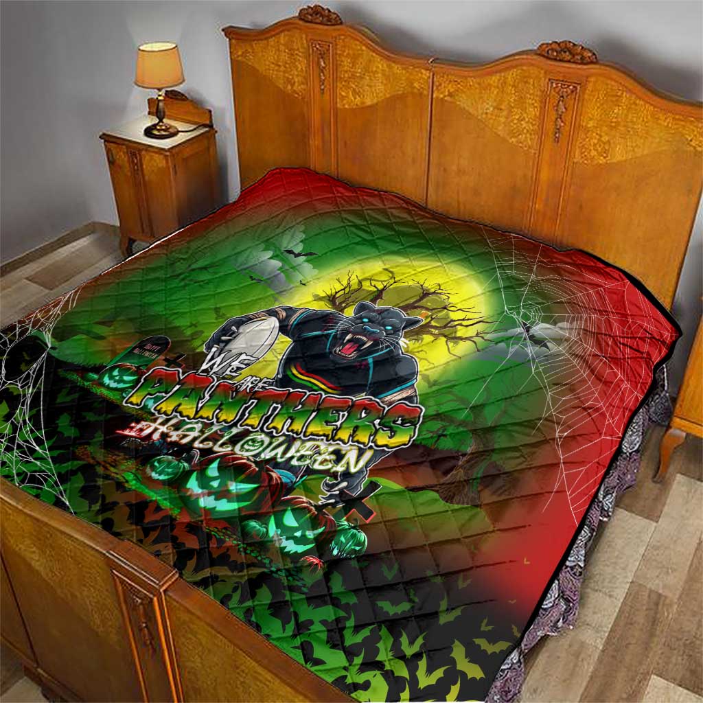 We Are Panthers Halloween Quilt Pumpkin Scary Spooky Season - Aussie Hoodie