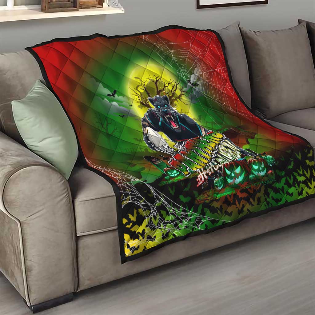 We Are Panthers Halloween Quilt Pumpkin Scary Spooky Season - Aussie Hoodie