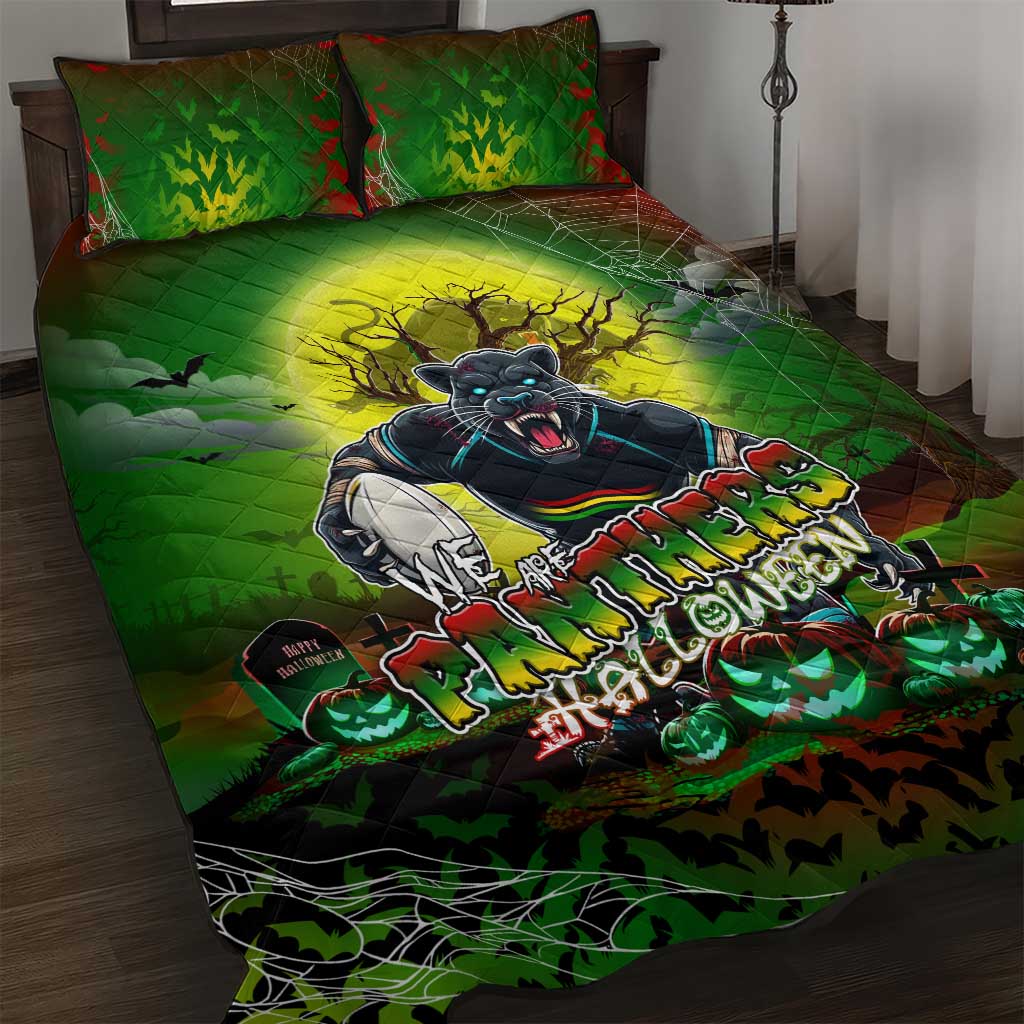 We Are Panthers Halloween Quilt Bed Set Pumpkin Scary Spooky Season - Aussie Hoodie