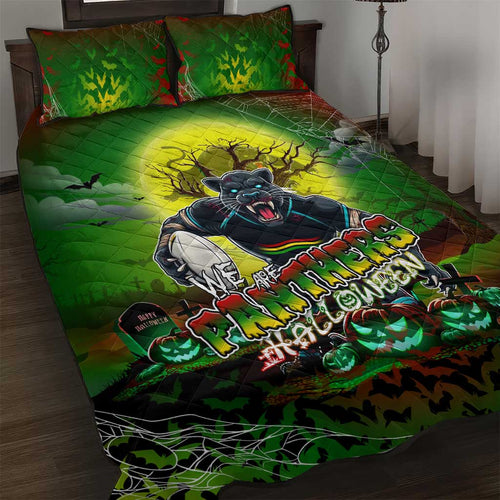We Are Panthers Halloween Quilt Bed Set Pumpkin Scary Spooky Season - Aussie Hoodie
