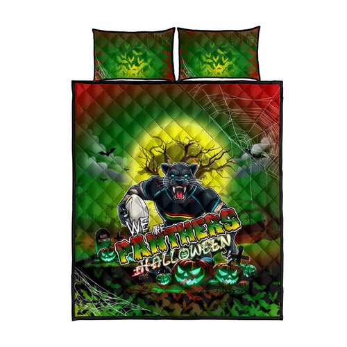 We Are Panthers Halloween Quilt Bed Set Pumpkin Scary Spooky Season - Aussie Hoodie