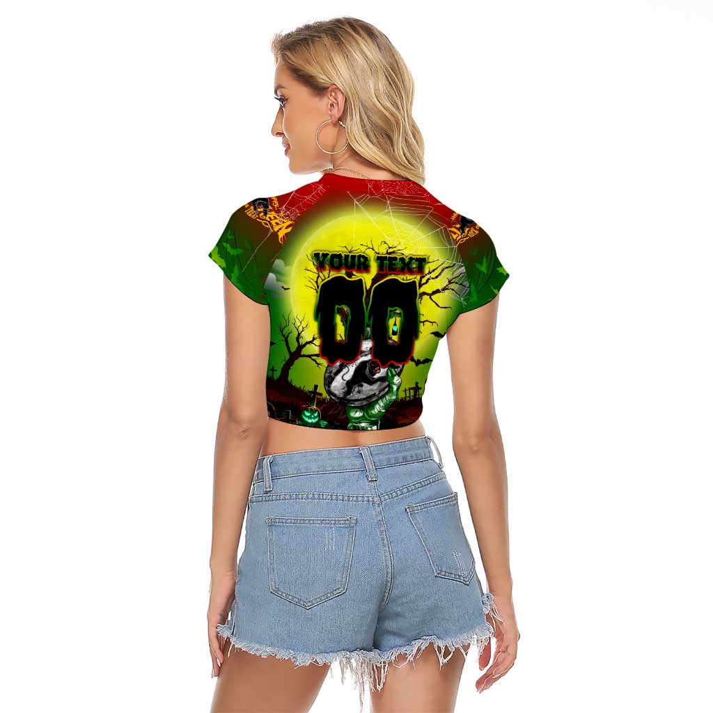 We Are Panthers Halloween Raglan Cropped T Shirt Pumpkin Scary Spooky Season - Aussie Hoodie