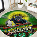 We Are Panthers Halloween Round Carpet Pumpkin Scary Spooky Season - Aussie Hoodie