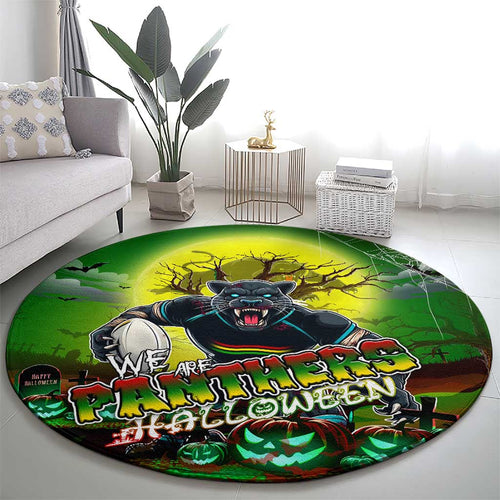 We Are Panthers Halloween Round Carpet Pumpkin Scary Spooky Season - Aussie Hoodie