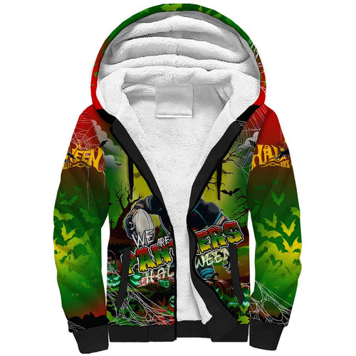 We Are Panthers Halloween Sherpa Hoodie Pumpkin Scary Spooky Season - Aussie Hoodie