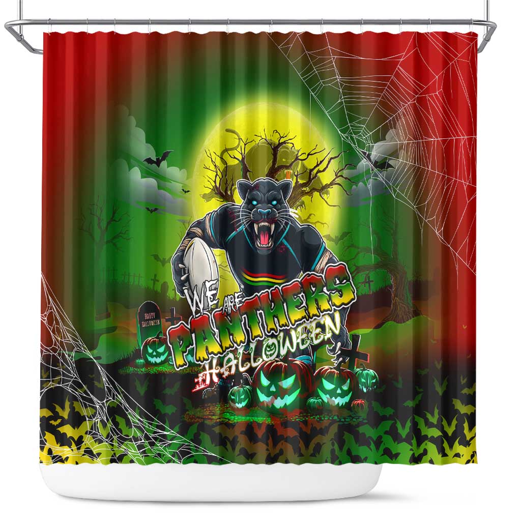 We Are Panthers Halloween Shower Curtain Pumpkin Scary Spooky Season - Aussie Hoodie