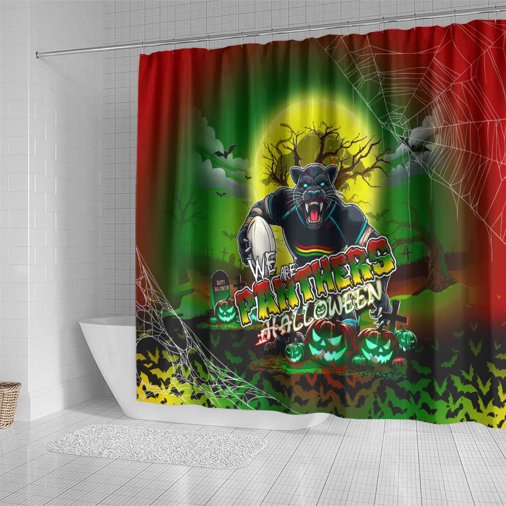 We Are Panthers Halloween Shower Curtain Pumpkin Scary Spooky Season - Aussie Hoodie