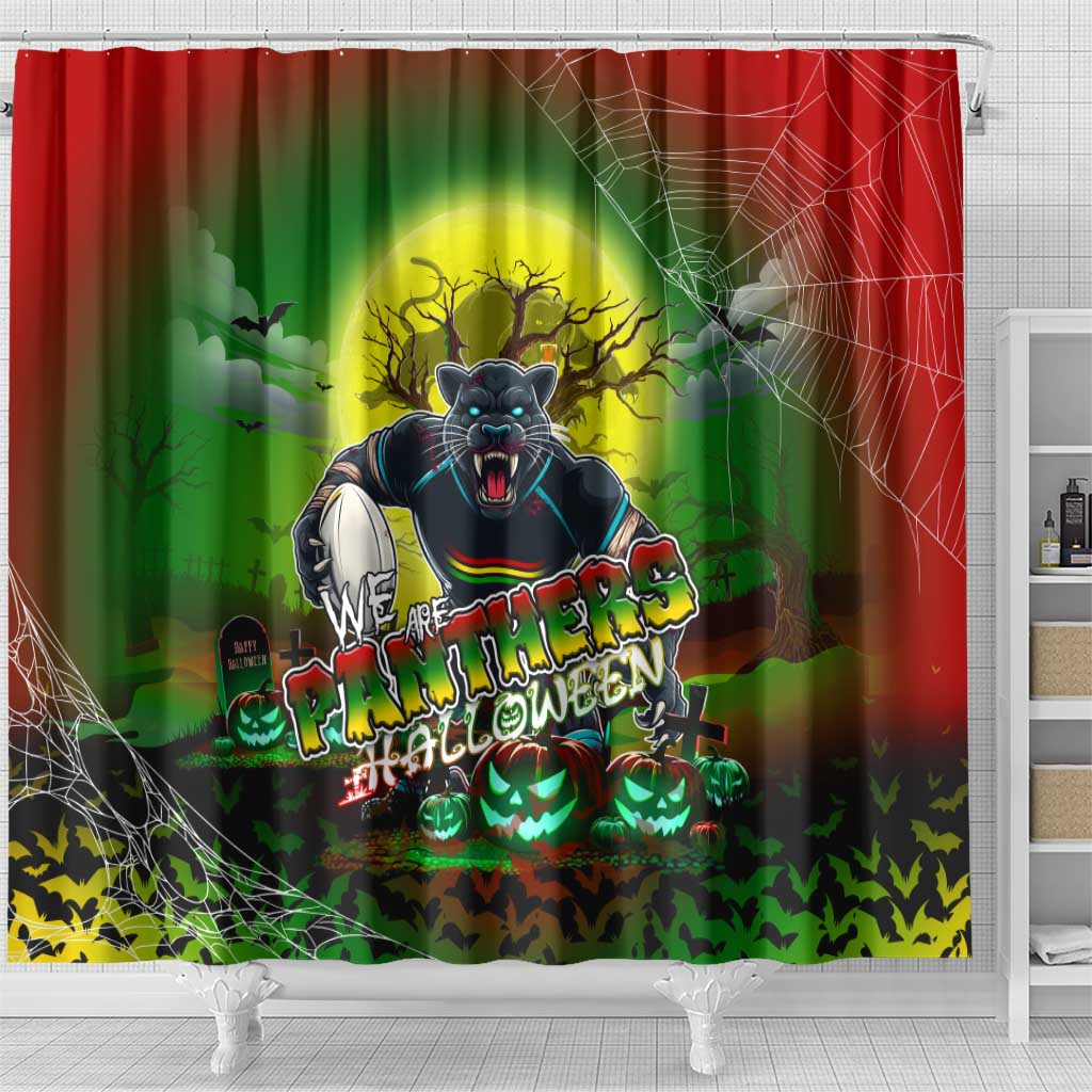 We Are Panthers Halloween Shower Curtain Pumpkin Scary Spooky Season - Aussie Hoodie