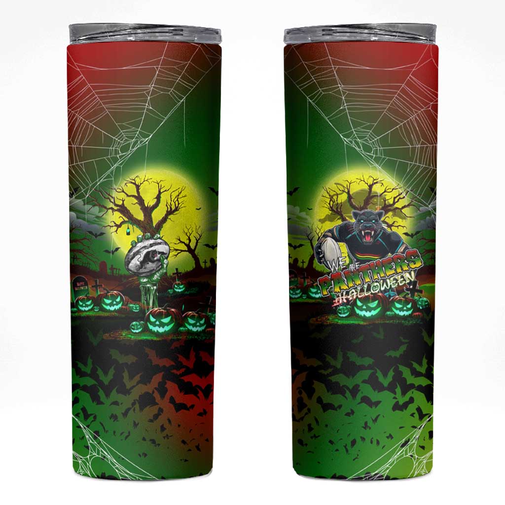 We Are Panthers Halloween Skinny Tumbler Pumpkin Scary Spooky Season - Aussie Hoodie