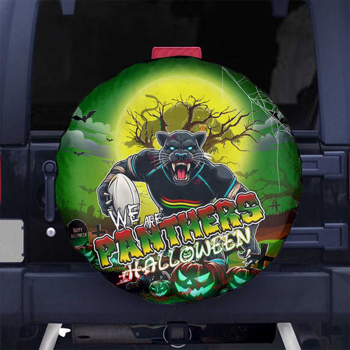 We Are Panthers Halloween Spare Tire Cover Pumpkin Scary Spooky Season - Aussie Hoodie