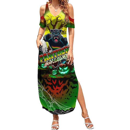 We Are Panthers Halloween Summer Maxi Dress Pumpkin Scary Spooky Season - Aussie Hoodie