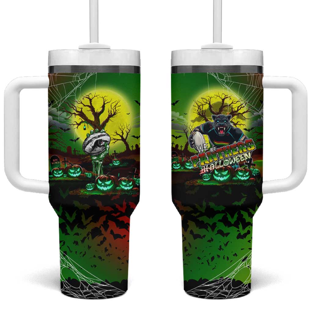 We Are Panthers Halloween Tumbler With Handle Pumpkin Scary Spooky Season - Aussie Hoodie