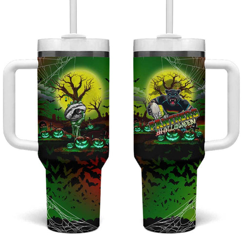 We Are Panthers Halloween Tumbler With Handle Pumpkin Scary Spooky Season - Aussie Hoodie