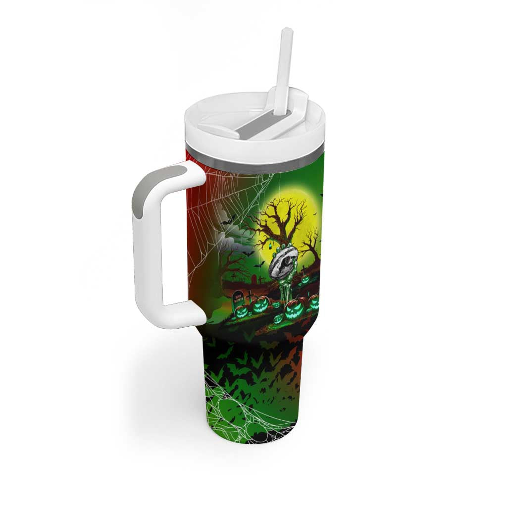 We Are Panthers Halloween Tumbler With Handle Pumpkin Scary Spooky Season - Aussie Hoodie