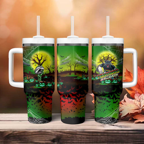 We Are Panthers Halloween Tumbler With Handle Pumpkin Scary Spooky Season - Aussie Hoodie
