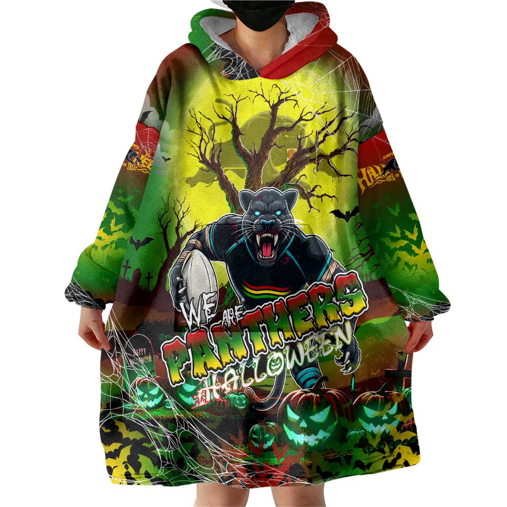 We Are Panthers Halloween Wearable Blanket Hoodie Pumpkin Scary Spooky Season - Aussie Hoodie