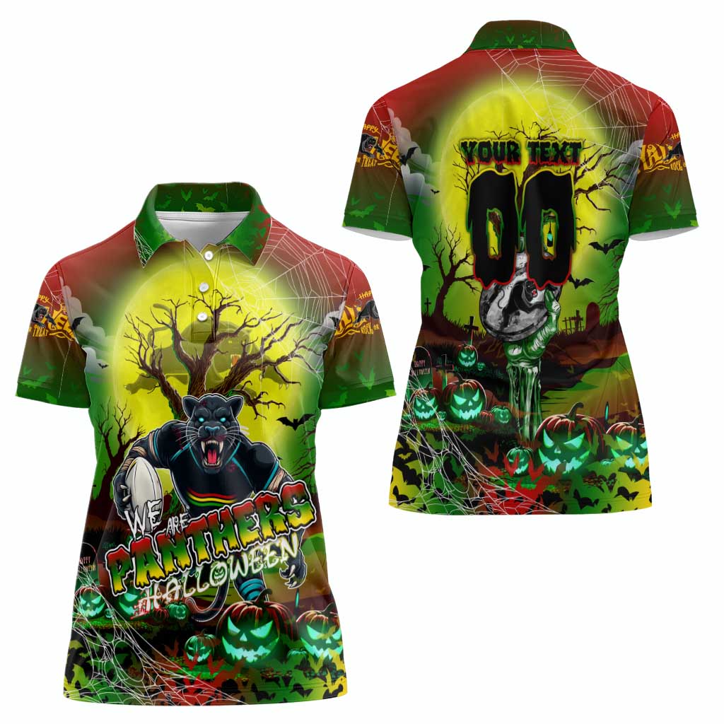 We Are Panthers Halloween Women Polo Shirt Pumpkin Scary Spooky Season - Aussie Hoodie