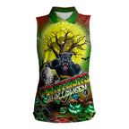 We Are Panthers Halloween Women Sleeveless Polo Shirt Pumpkin Scary Spooky Season - Aussie Hoodie