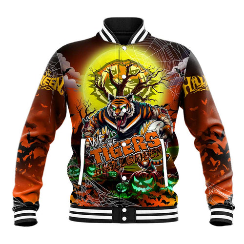 We Are Tigers Halloween Baseball Jacket Pumpkin Scary Spooky Season - Aussie Hoodie