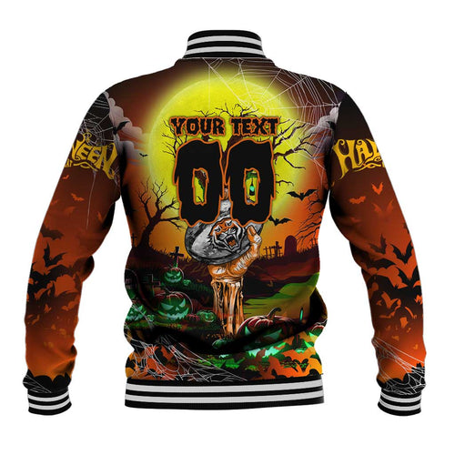 We Are Tigers Halloween Baseball Jacket Pumpkin Scary Spooky Season - Aussie Hoodie