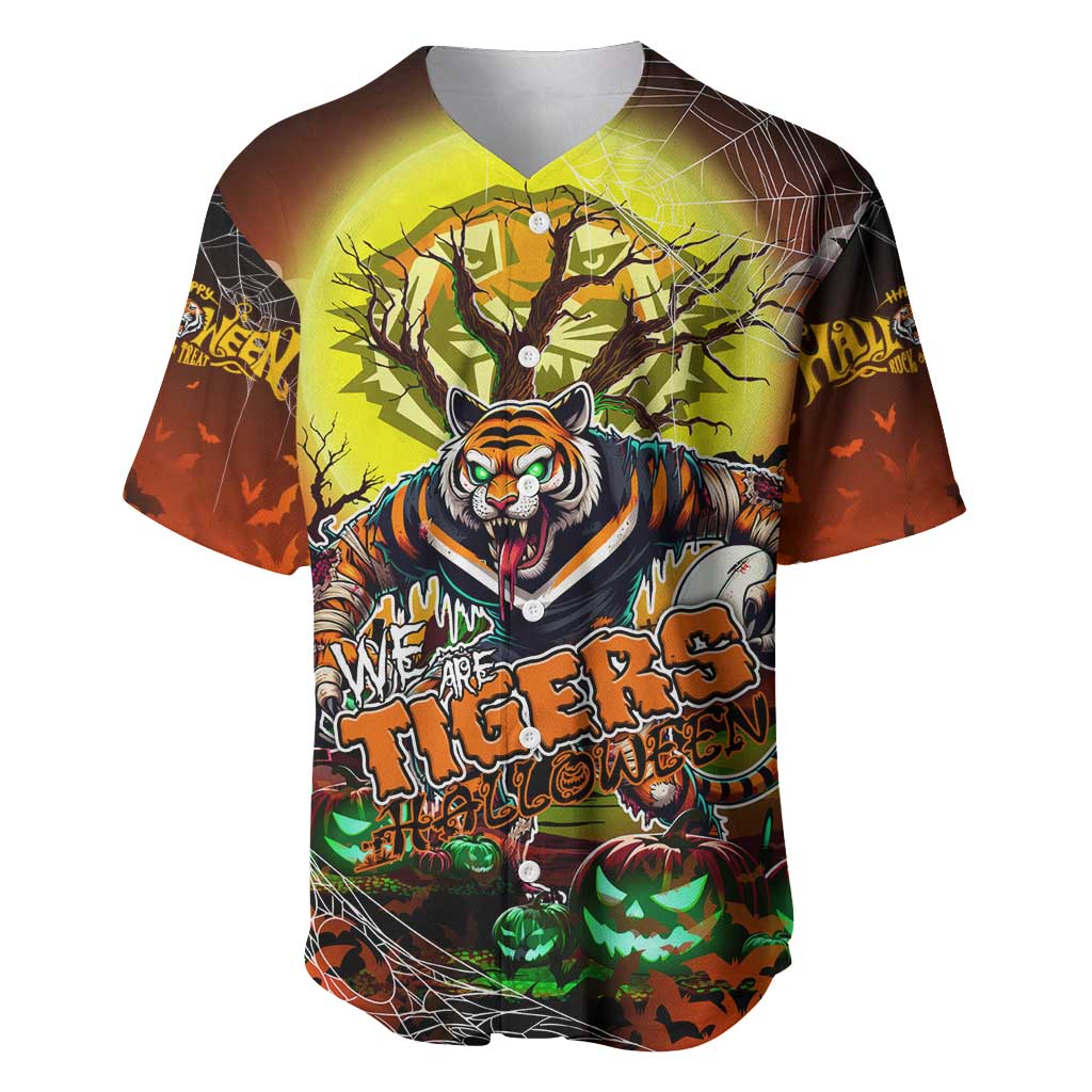 We Are Tigers Halloween Baseball Jersey Pumpkin Scary Spooky Season - Aussie Hoodie