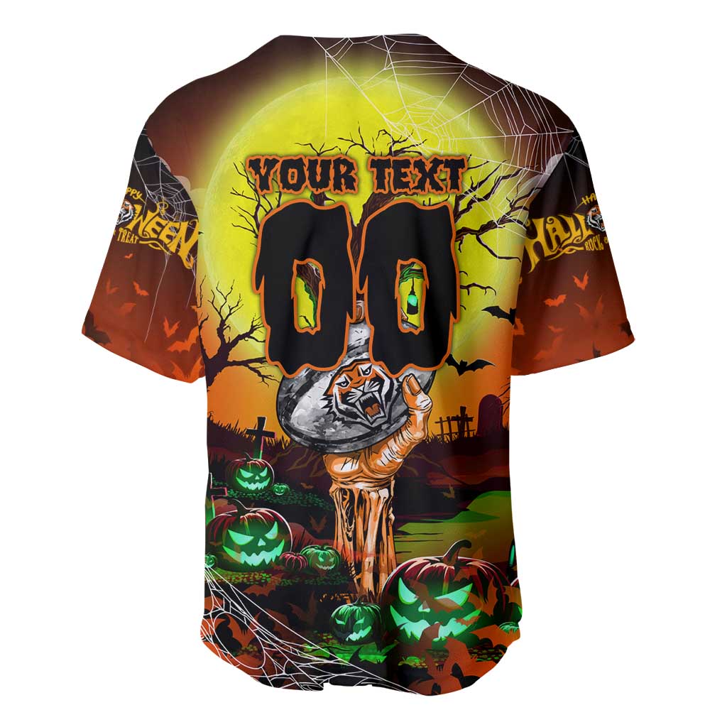 We Are Tigers Halloween Baseball Jersey Pumpkin Scary Spooky Season - Aussie Hoodie