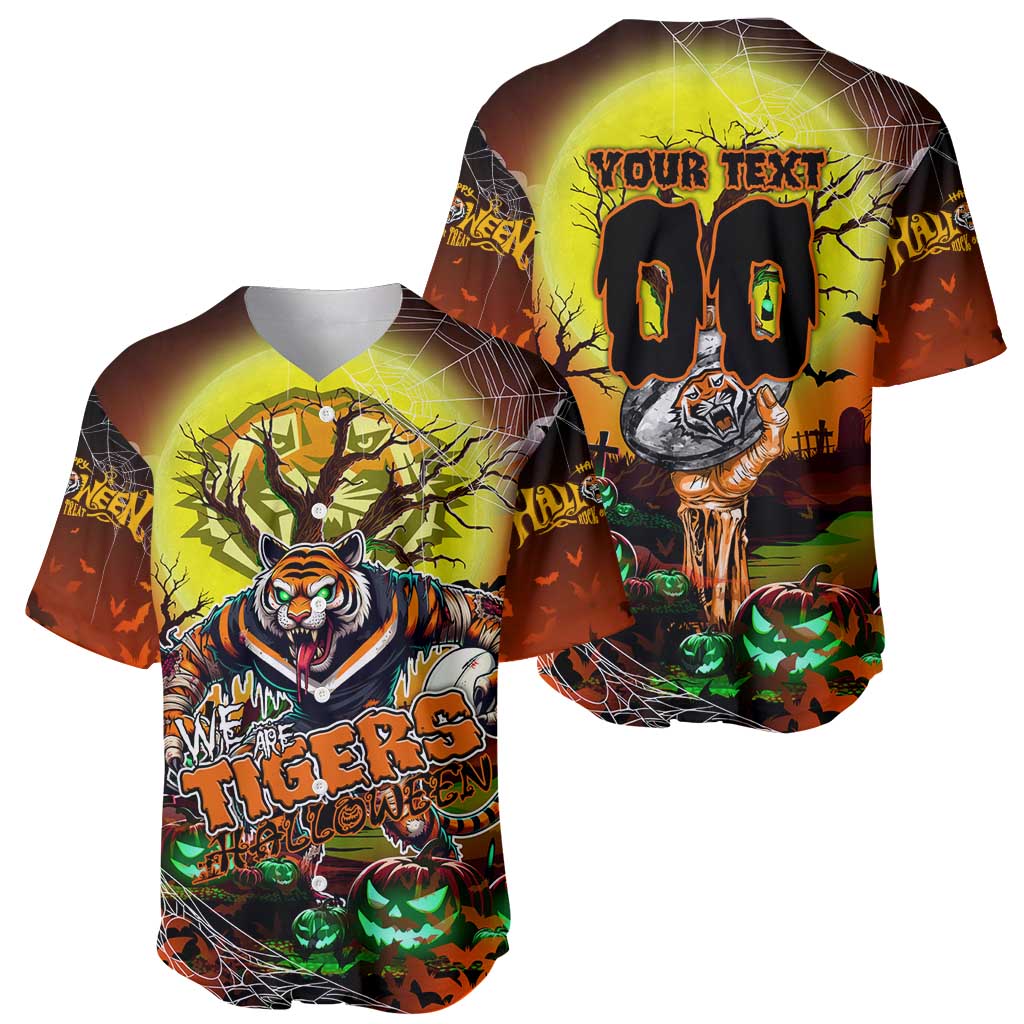 We Are Tigers Halloween Baseball Jersey Pumpkin Scary Spooky Season - Aussie Hoodie