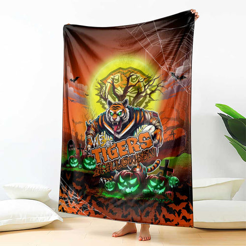 We Are Tigers Halloween Blanket Pumpkin Scary Spooky Season - Aussie Hoodie