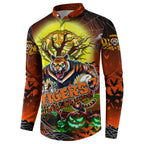 We Are Tigers Halloween Button Sweatshirt Pumpkin Scary Spooky Season - Aussie Hoodie
