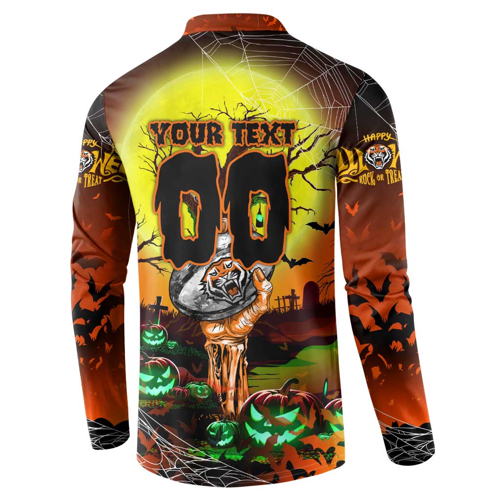 We Are Tigers Halloween Button Sweatshirt Pumpkin Scary Spooky Season - Aussie Hoodie