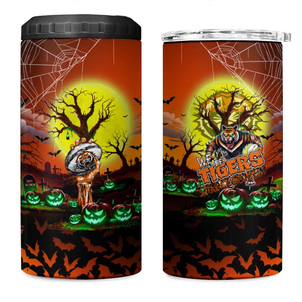 We Are Tigers Halloween 4 in 1 Can Cooler Tumbler Pumpkin Scary Spooky Season - Aussie Hoodie