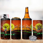 We Are Tigers Halloween 4 in 1 Can Cooler Tumbler Pumpkin Scary Spooky Season - Aussie Hoodie