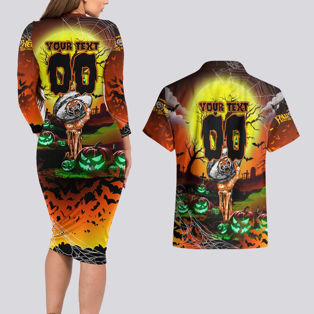We Are Tigers Halloween Couples Matching Long Sleeve Bodycon Dress and Hawaiian Shirt Pumpkin Scary Spooky Season - Aussie Hoodie