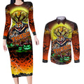 We Are Tigers Halloween Couples Matching Long Sleeve Bodycon Dress and Long Sleeve Button Shirt Pumpkin Scary Spooky Season - Aussie Hoodie